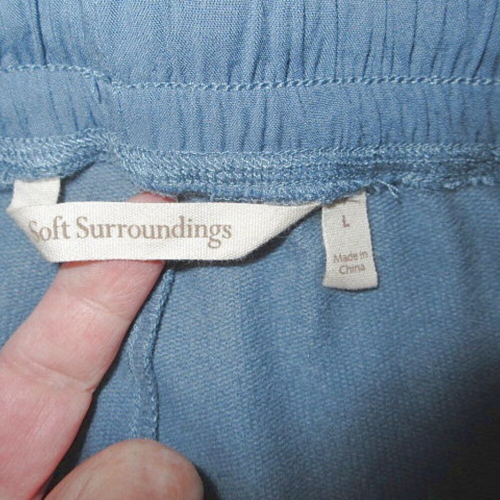 Soft Surroundings Siesta Soft Pull On Pants Size L Pockets Jogger Stretch High - Picture 6 of 11